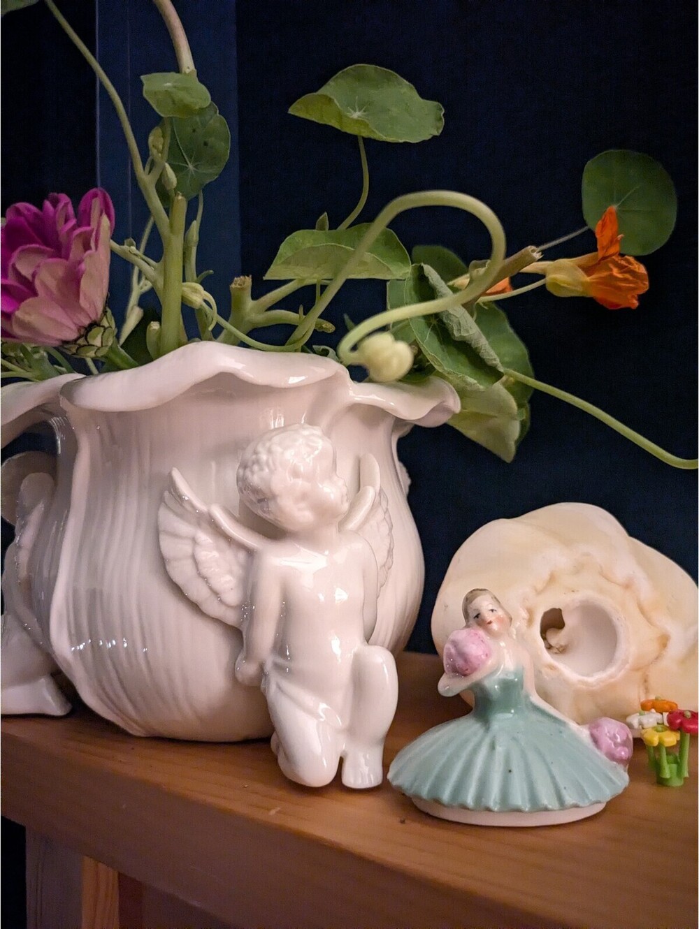 Vintage Planter / Vase, Fairy / Cottage / Forest Aesthetic - Angels / Cherubs